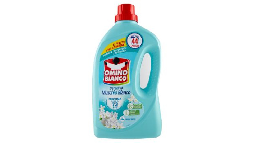Omino Bianco Detersivo Lavatrice Liquido Muschio Bianco 44 Lavaggi 1760 ml