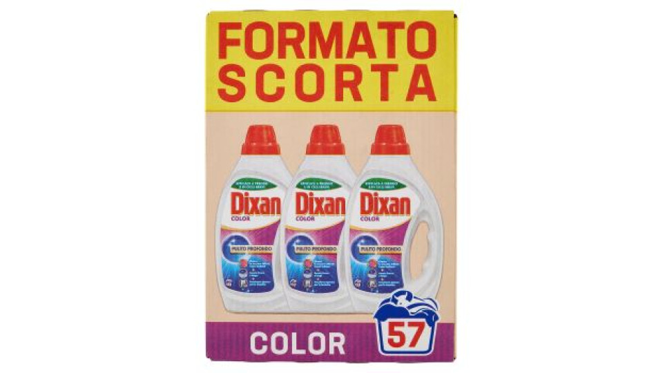 DIXAN Liquido Color 3x19=57 Lavaggi 3 x 855 ml