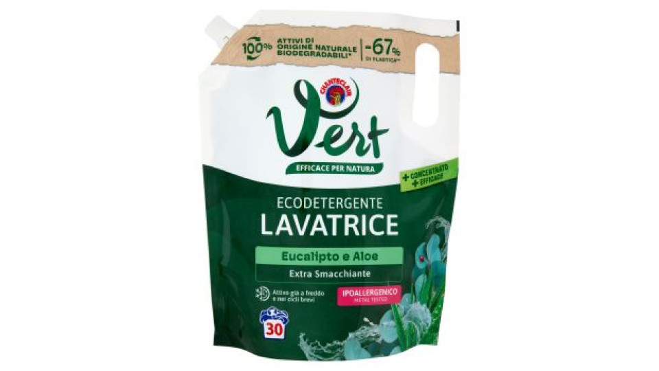 Vert di Chanteclair Ecodetergente Lavatrice Eucalipto e Aloe 1200 ml
