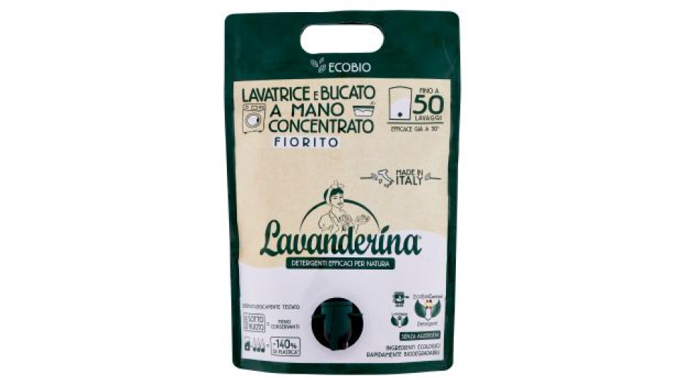 Lavanderina Lavatrice e Bucato a Mano Concentrato Fiorito Ecobio 2000 mL