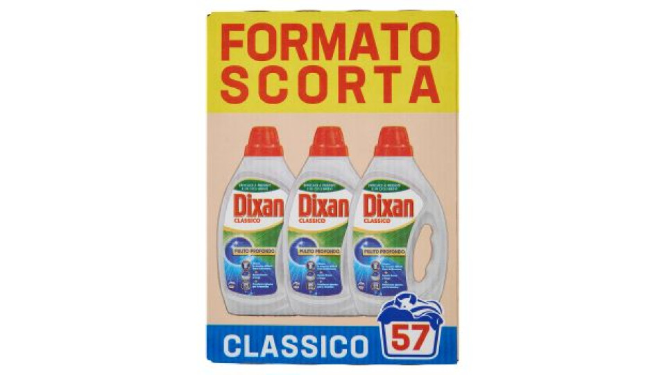 DIXAN Liquido Classico 3x19=57 Lavaggi 3 x 855 ml
