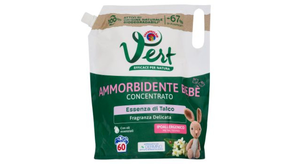 Vert di Chanteclair Ammorbidente Bebè Concentrato Essenza di Talco 1200 ml
