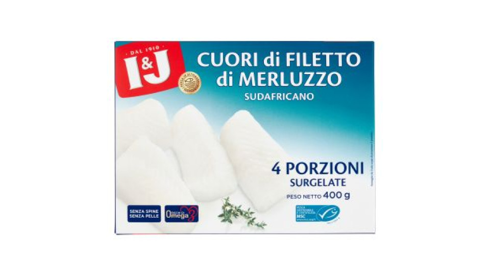 I&J Cuori di Filetto di Merluzzo Sudafricano 400 g