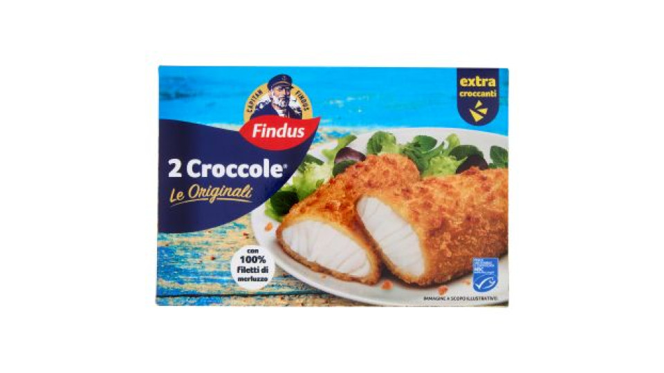 Capitan Findus 2 Croccole con 100% Filetti di Merluzzo - Le originali 216 g