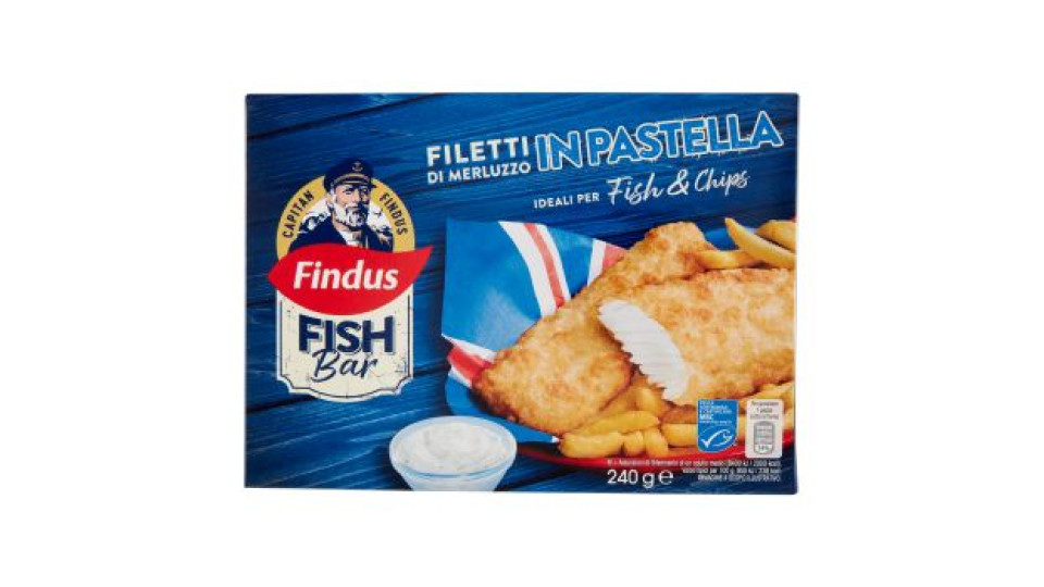 Capitan Findus Fish Bar Filetti di Merluzzo in Pastella 240 g