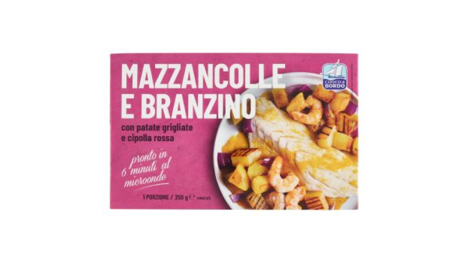 Cuoco di Bordo Mazzancolle e Branzino con patate grigliate e cipolla rossa Surgelato 250 g