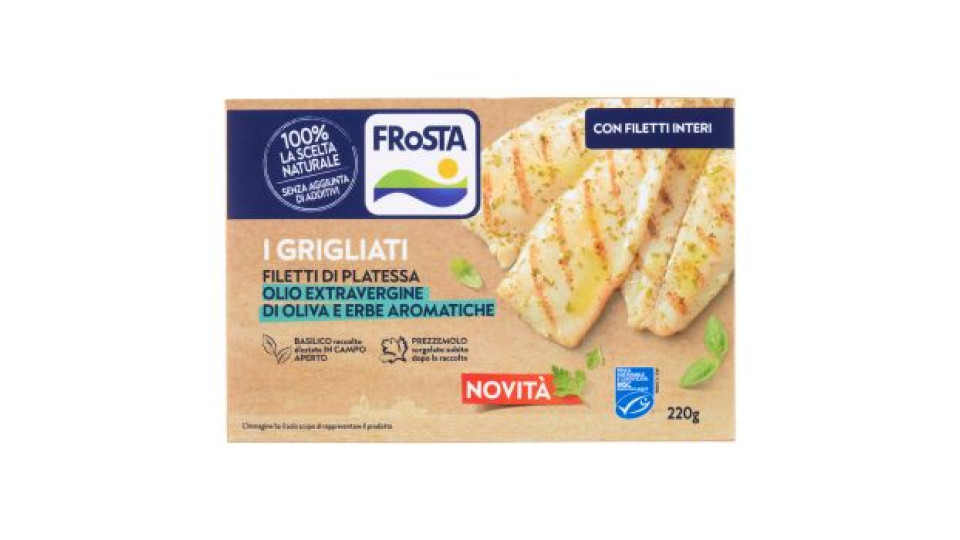 FRoSTA i Grigliati Filetti di Platessa Olio Extravergine di Oliva e Erbe Aromatiche 220 g