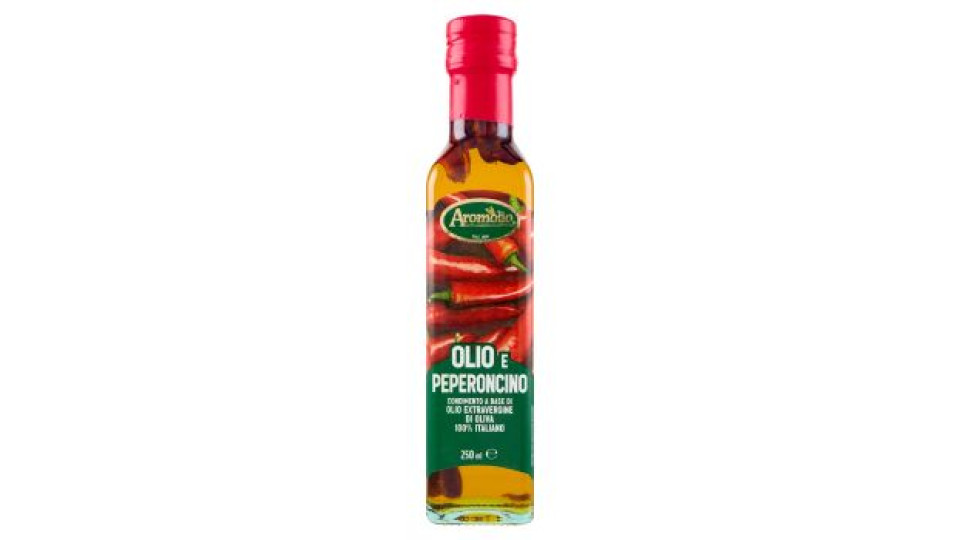 Aromolio Olio e Peperoncino Condimento a Base di Olio Extravergine di Oliva 100% Italiano 250 ml