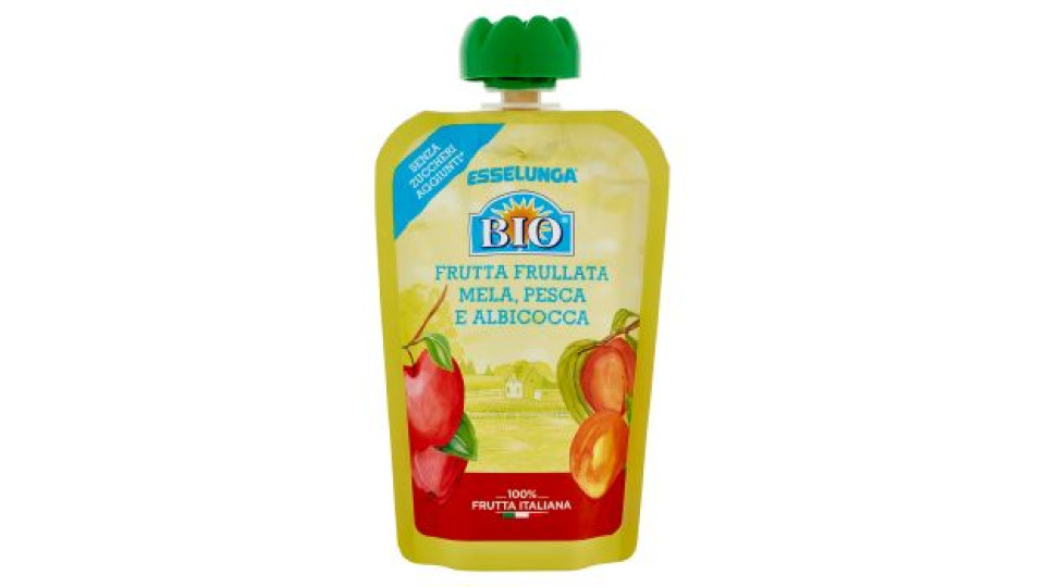 Esselunga Bio Frutta frullata mela, pesca e albicocca 100 g