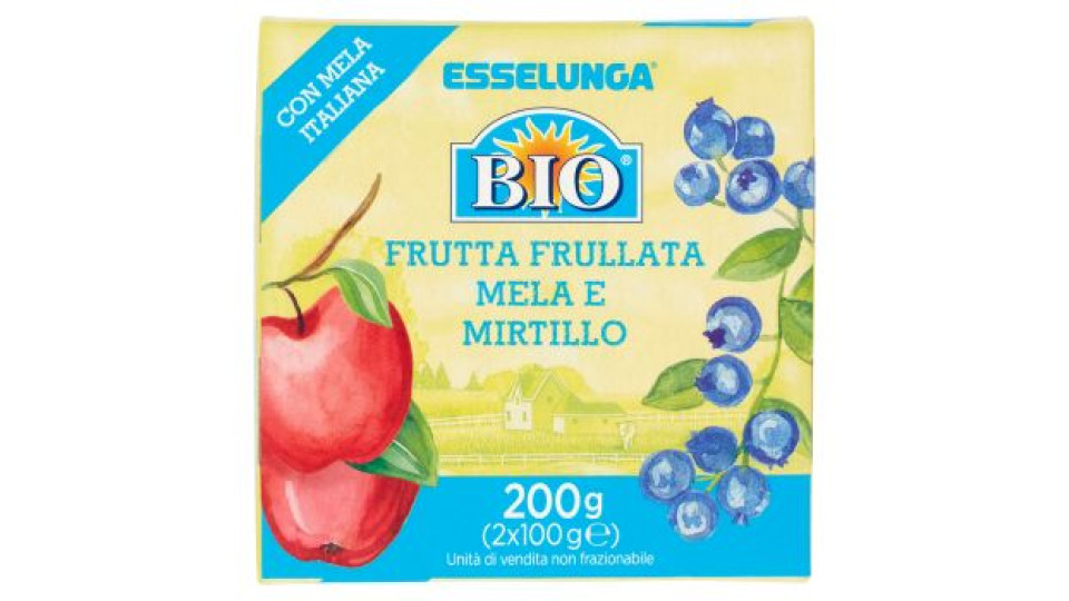 Esselunga Bio Frutta frullata mela e mirtillo 2 x 100 g