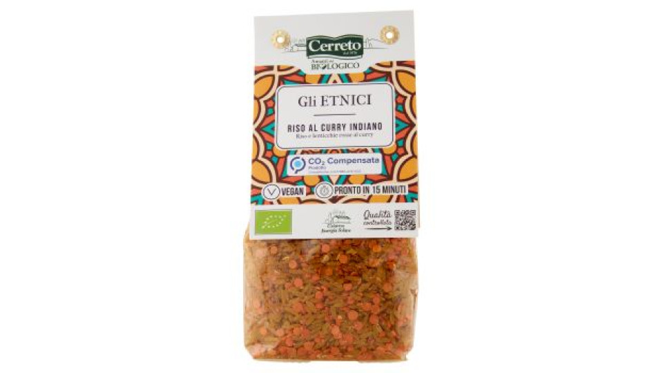 Cerreto Gli Etnici Riso al Curry Indiano Riso e lenticchie rosse al curry 250 g