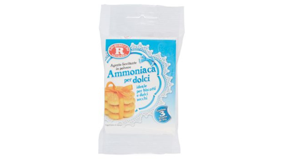 F.lli Rebecchi Valtrebbia Agente lievitante in polvere Ammoniaca per dolci 3 x 20 g