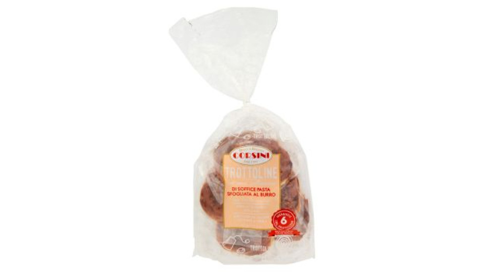 Corsini Trottoline con uva sultanina di Soffice Pasta Sfogliata al Burro 6 x 50 g