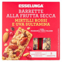 Esselunga Barrette alla frutta secca mirtilli rossi e uva sultanina 3 x 32 g