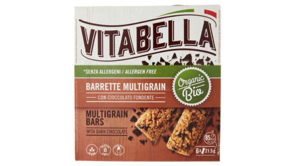 Vitabella Bio Barrette Multigrain con Cioccolato Fondente 6 x 21,5 g