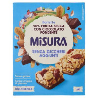 Misura Dolcesenza Barrette 50% Frutta Secca con Cioccolato Fondente 4 x 30 g