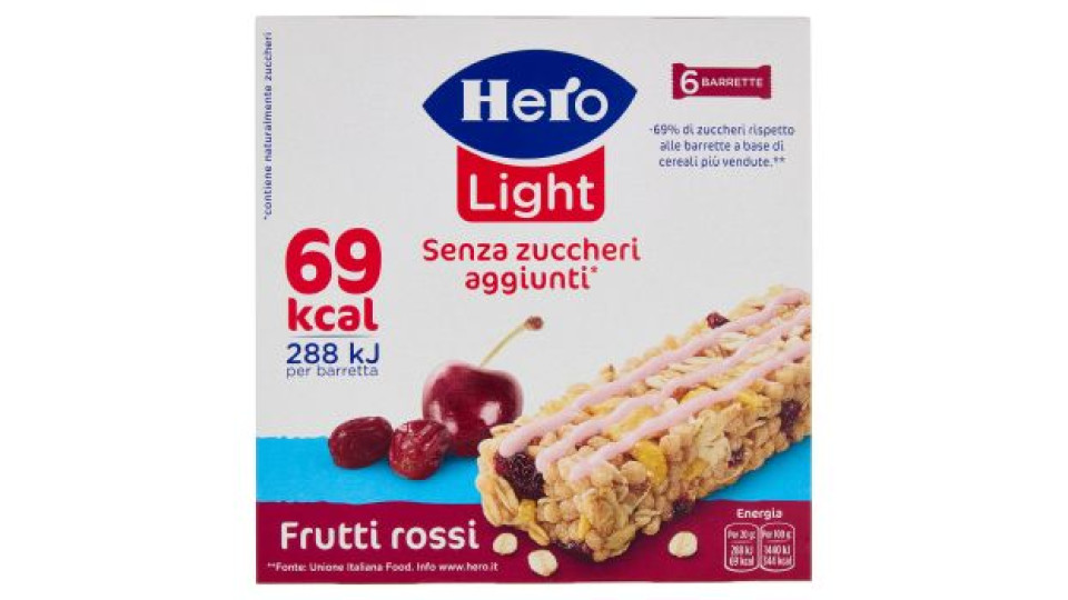 Hero Light Barrette Frutti rossi 6 x 20 g
