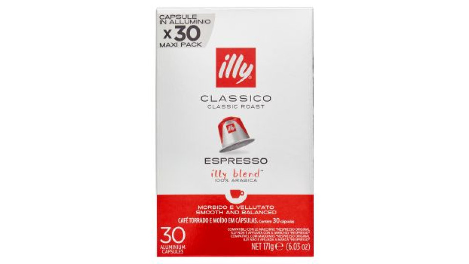 illy Classico Espresso Compatibili con le Macchine *Nespresso Original 30 Capsule in Alluminio 171 g