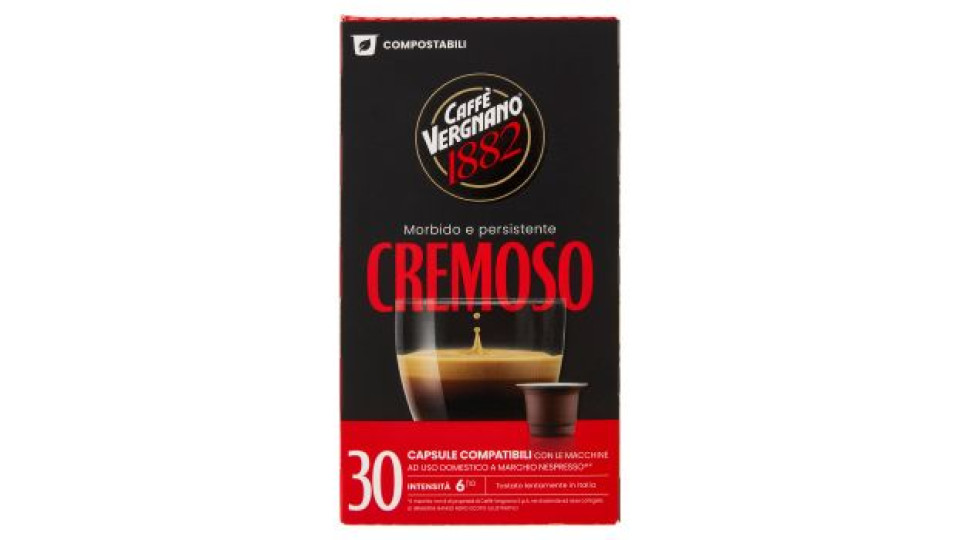 Caffè Vergnano 1882 Cremoso Capsule Compatibili Nespresso* 30 x 5 g