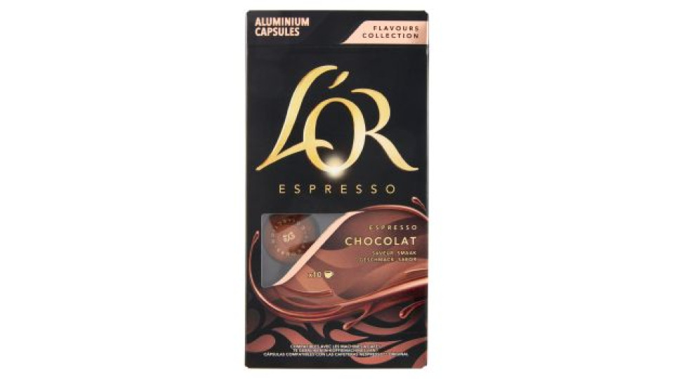 L'Or Espresso Flavours Collection Chocolat- 10 Caps Caffè Comp. Macchine Nespresso*® Original 52g