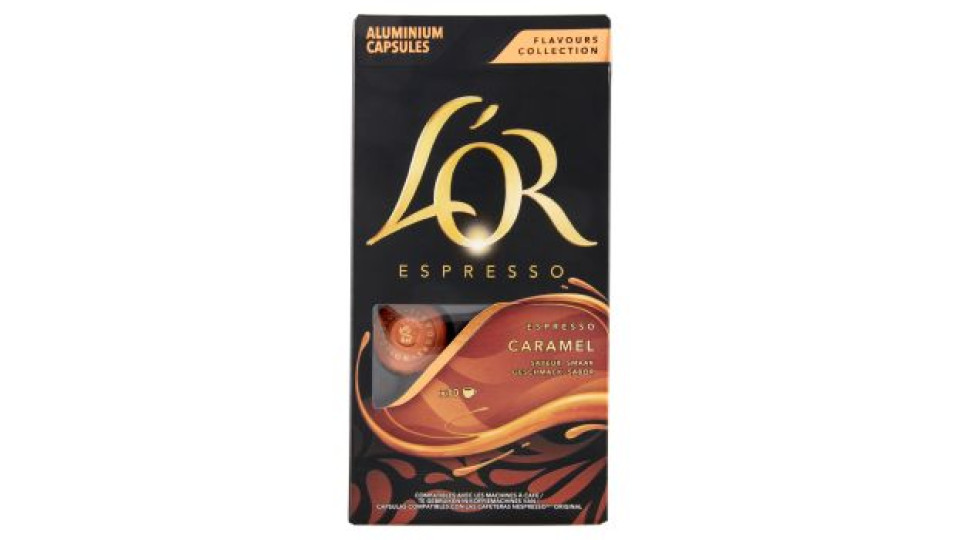 L'Or Espresso Flavours Collection Caramel- 10 Capsule Caffè Comp. Macchine Nespresso*® Original 52g