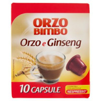 Orzo Bimbo Orzo e Ginseng, senza Caffeina, 10 Capsule Compatibili con Macchine Nespresso* - 10x5,4g