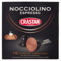 Crastan Nocciolino Espresso Capsule Compatibili Nespresso 15 x 6 g