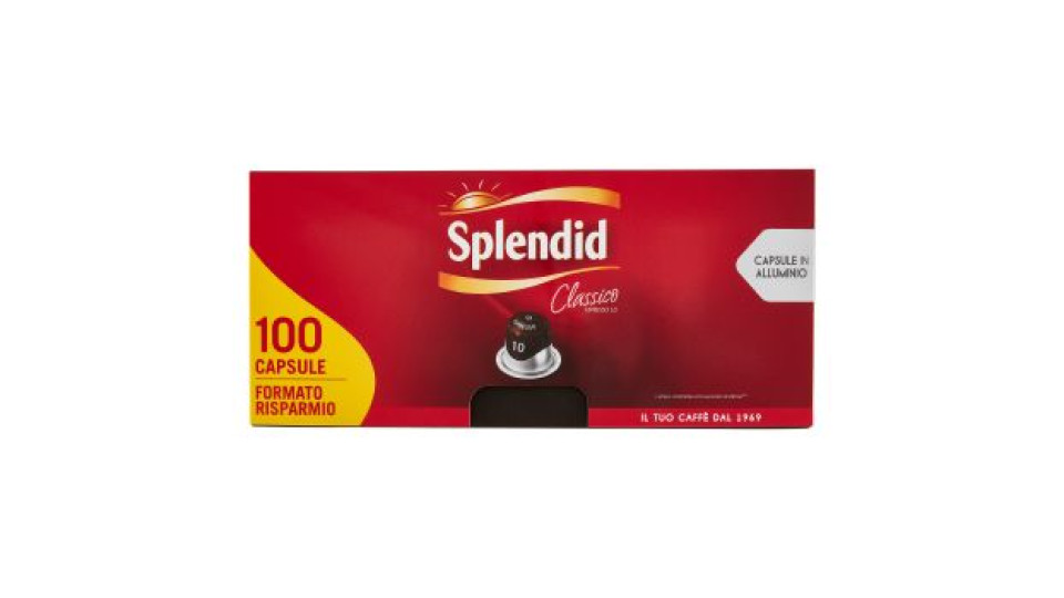 Splendid Classico 10- 100 Capsule Caffè Compatibili con Macchine Nespresso*® Original 520g