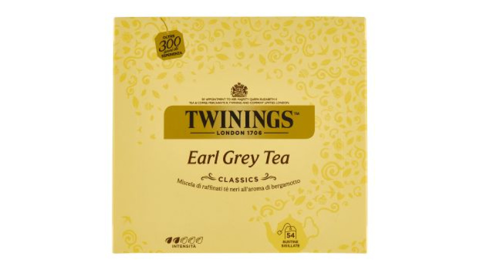 Twinings Earl Grey Tè Nero al sapore di Bergamotto 54 filtri The 108 g