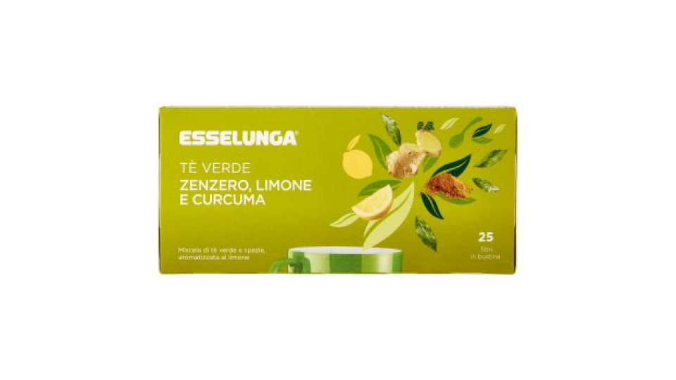 Esselunga Tè verde zenzero, limone e curcuma 25 x 2 g