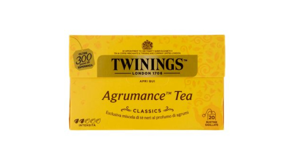 Twinings Agrumance Tea Tè Nero al profumo di agrumi 20 filtri The 40 g