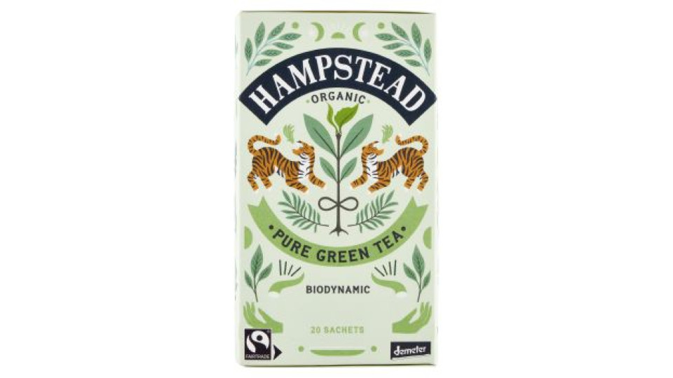 Hampstead Organic Pure Green Tea Biodynamic 20 Sachets 40 g