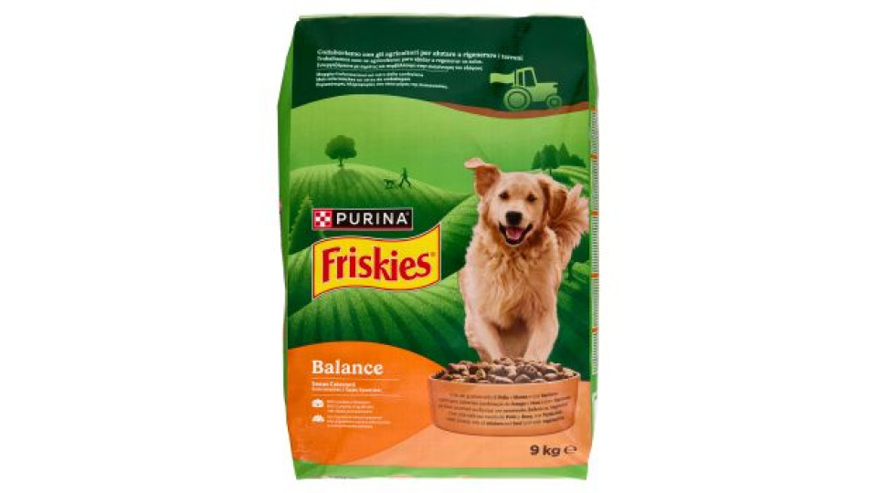 PURINA FRISKIES Cane Balance Con un gustoso mix di Pollo e Manzo con Verdure 9 kg