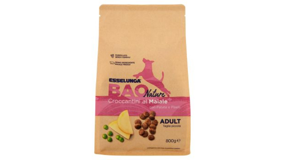 Esselunga Bao nature Croccantini al maiale con patate e piselli adult taglia piccola 800 g