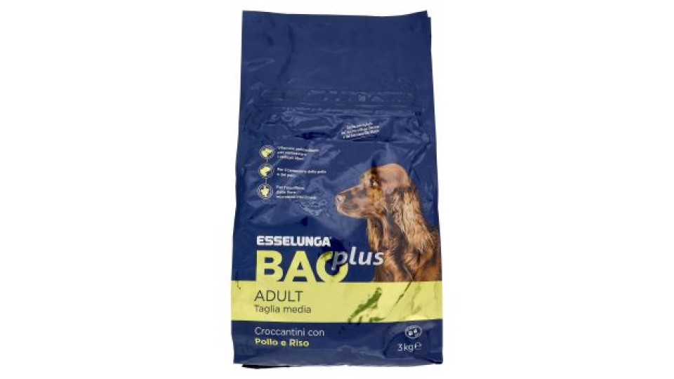 Esselunga Bao plus Adult taglia media croccantini con pollo e riso 3 kg