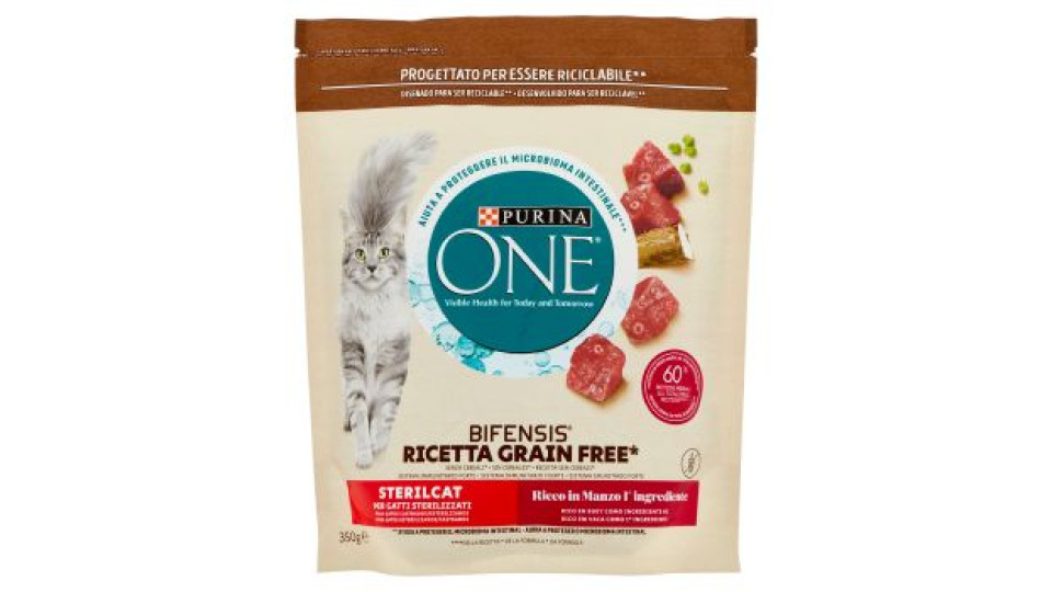 PURINA ONE Bifensis Grain Free Sterilcat Manzo 350 g
