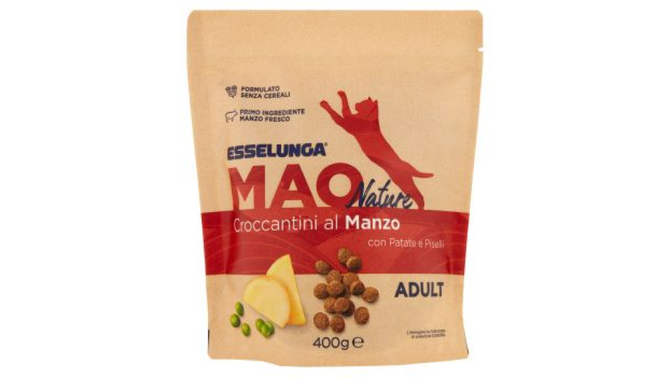 Esselunga Mao nature Croccantini al manzo con patate e piselli adult 400 g