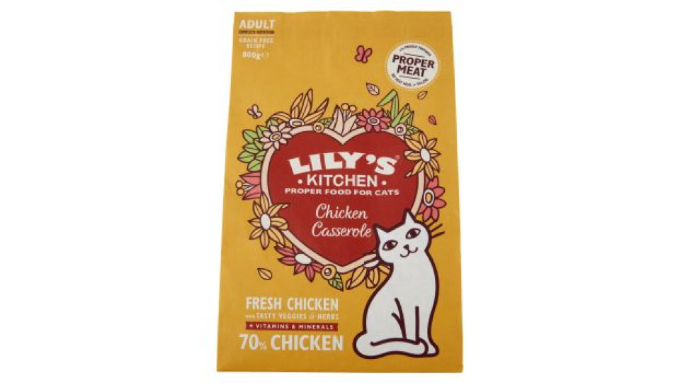 Lily's Kitchen, alimento nutrizionalmente completo per gatti adulti, pollo fresco con ortaggi ed erbe 800 g