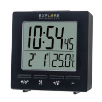 Sveglia digitale con display LCD 12/24 ore. Dimensioni compatte (L7,2  xA7,5  x P2,5 cm); perfetta x viaggiare e da comodino.