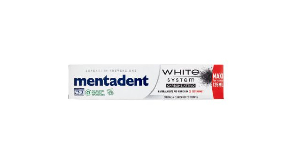 Mentadent White System Carbone Attivo 125 ml