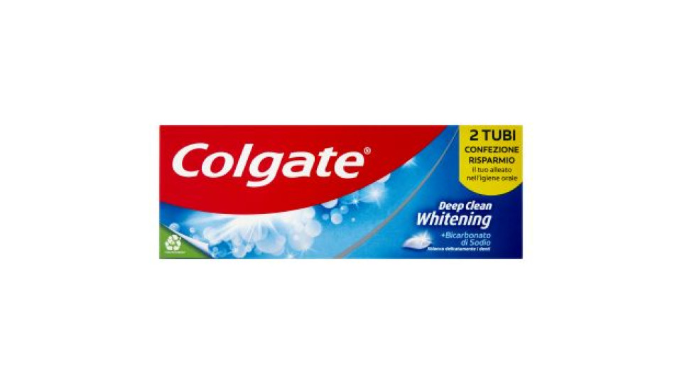 Colgate dentifricio sbiancante Deep Clean Whitening 2x75 ml
