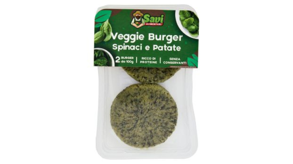 Savi Alimentari Veggie Burger Spinaci e Patate 2 x 100 g