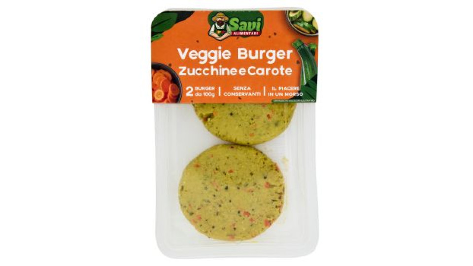 Savi Alimentari Veggie Burger Zucchine e Carote 2 x 100 g