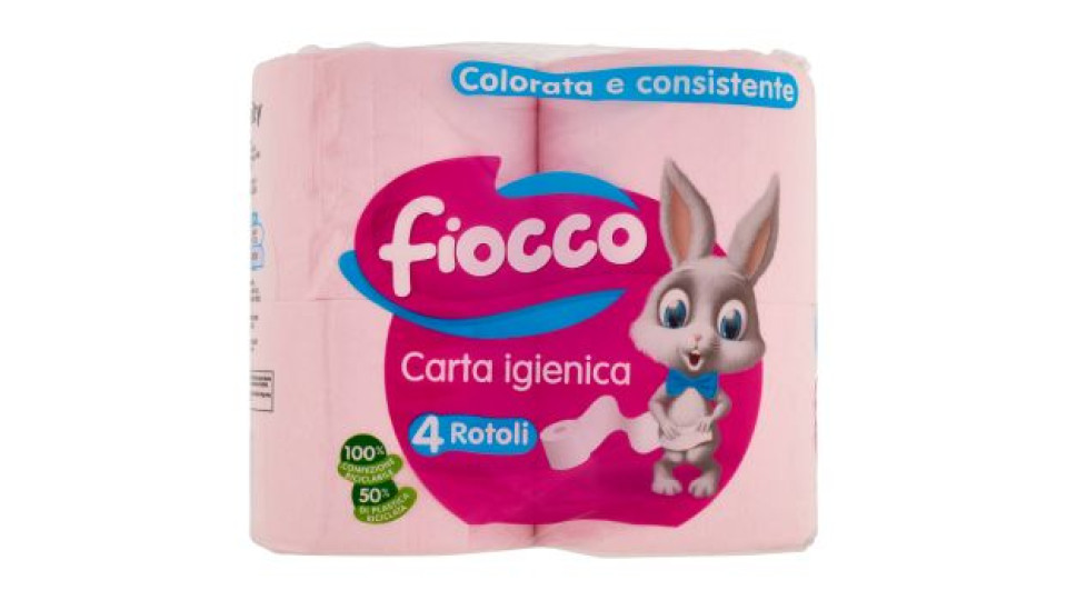 Fiocco Carta igienica Colorata e consistente 4 pz