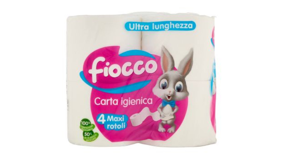 Fiocco Carta igienica Ultra lunghezza 4 pz