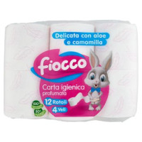 Fiocco Carta igienica profumata Delicata con aloe e camomilla 12 pz