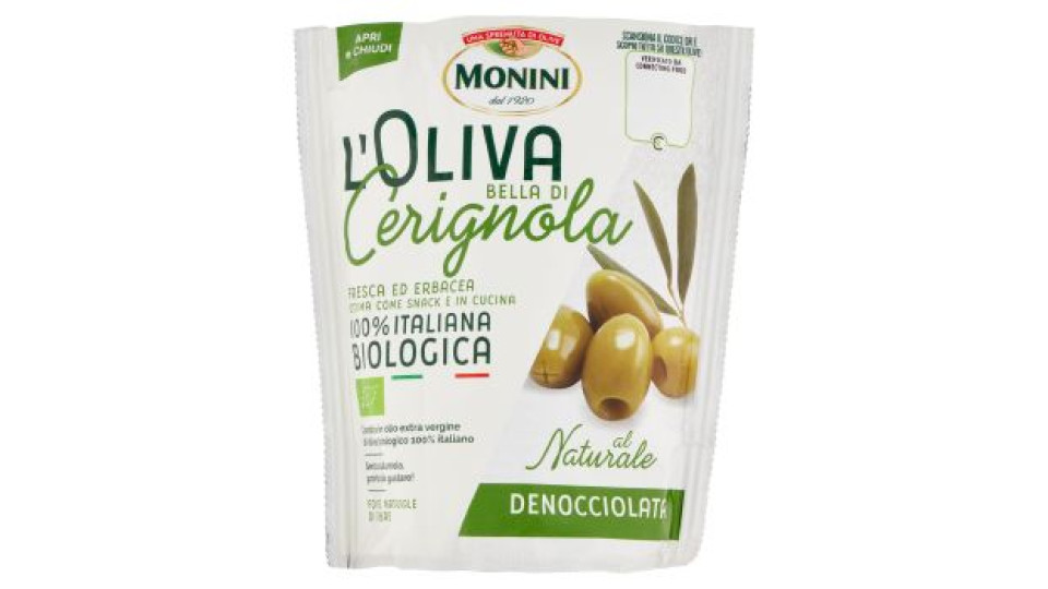 Monini l'Oliva Bella di Cerignola al Naturale Denocciolata 150 g