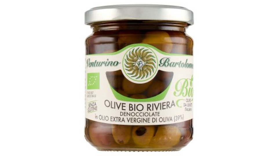Venturino Bartolomeo Bio Olive Bio Riviera Denocciolate in Olio Extra Vergine di Oliva 180 g