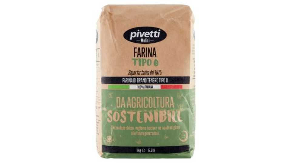 Molini Pivetti Farina Tipo 0 da Agricoltura Sostenibile 1 kg