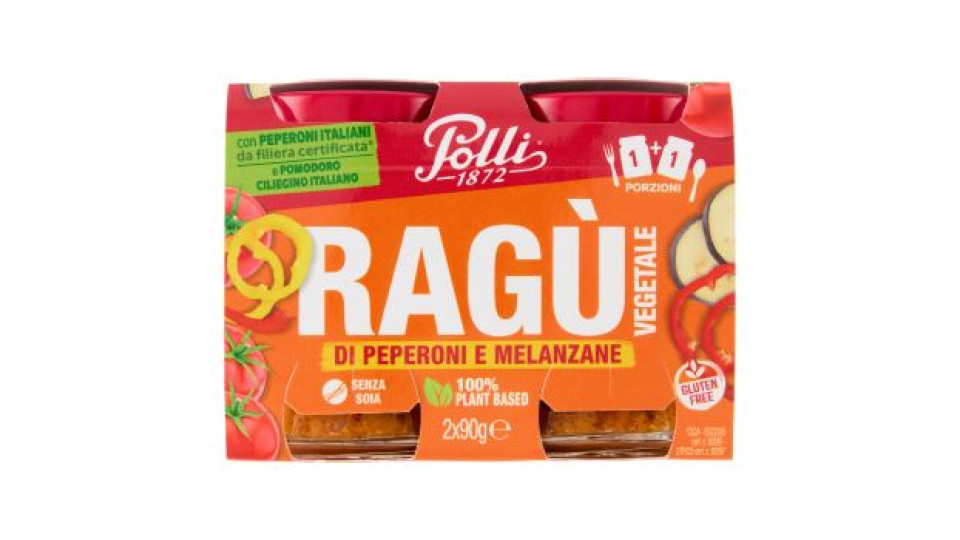 Polli Ragù Vegetale di Peperoni e Melanzane 2 x 90 g